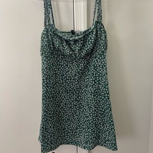 green floral dress